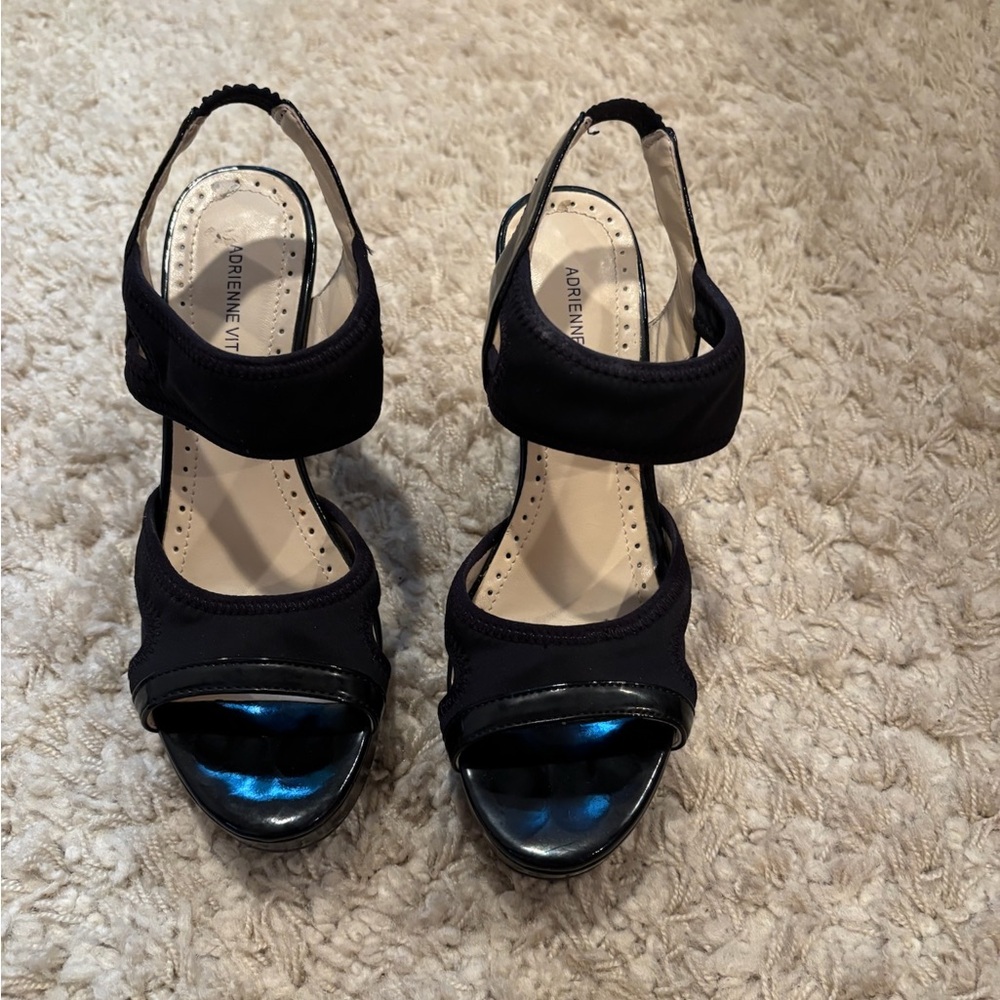 Adrienne Vittadini Black and Blue Heels